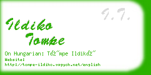 ildiko tompe business card